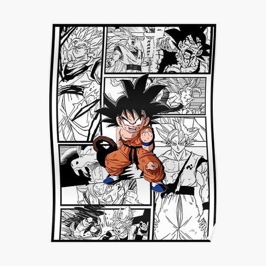 Discover goku manga anime dragon ball Premium Matte Vertical Poster
