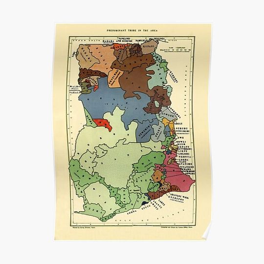 Discover Map Of Ghana 1966 Premium Matte Vertical Poster