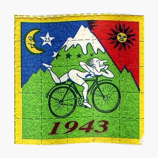 Discover Bicycle Day LSD Blotter Art Tabs Premium Matte Vertical Poster