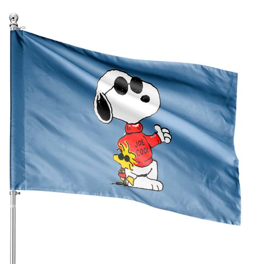 Discover Joe Cool in red clothes - Snoopy - House Flags