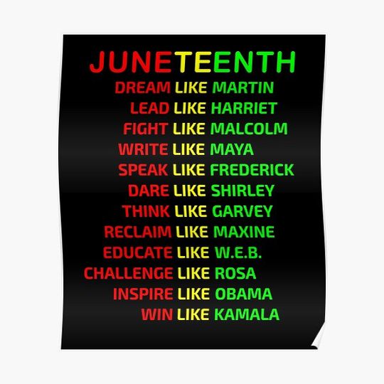 Discover Juneteenth Dream Like Leaders Black Men Women Fun Premium Matte Vertical Poster