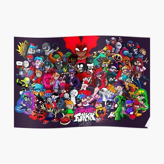 Discover friday night funkin team poster Premium Matte Vertical Poster