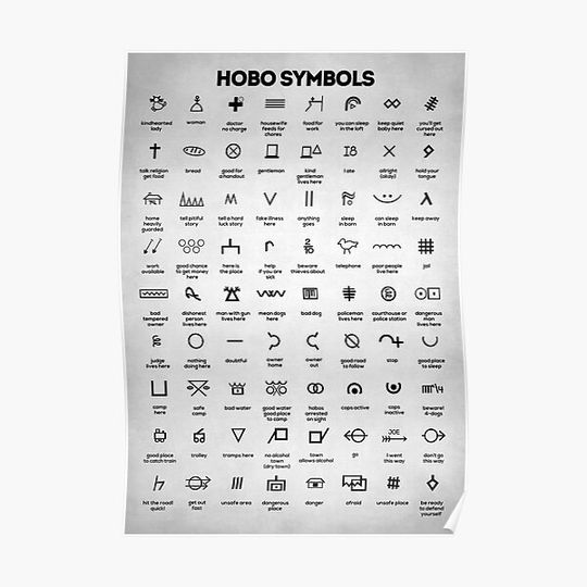Discover Hobo Symbols Premium Matte Vertical Poster