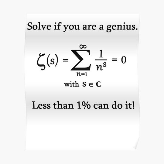 Discover Riemann Zeta function math mathematician nerd Premium Matte Vertical Poster