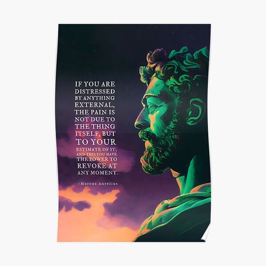 Discover Marcus Aurelius Stoic Quotes Vertical Poster