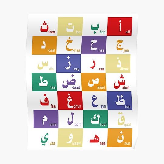 Discover Arabic letters phonics | Arabic alphabet Letters Premium Matte Vertical Poster