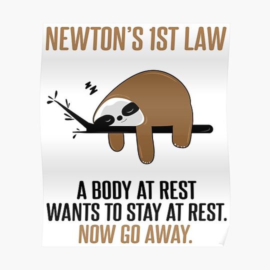 Discover Inertia Law Newton Premium Matte Vertical Poster