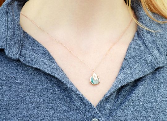 Discover Personalized Aquamarine Necklace, Bridesmaid Necklace, March Birthstone Necklace