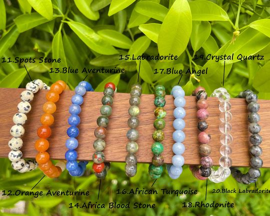 Discover Natural Crystals Beads Bracelet, Handmade Stretchy Bracelet, Healing Crystal Bracelet