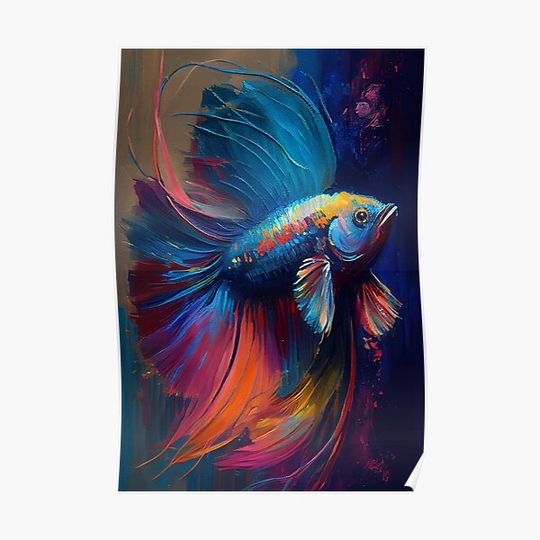 Discover Betta Fish Abstract Portrait Premium Matte Vertical Poster
