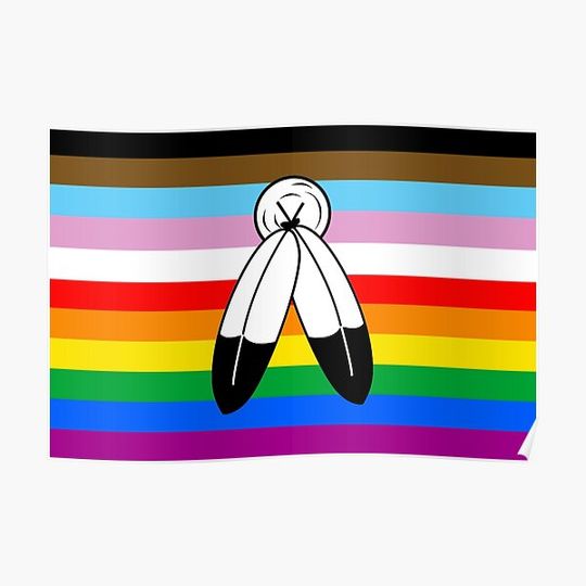 Discover Two-Spirit LGBTQPOC Pride Flag Premium Matte Vertical Poster