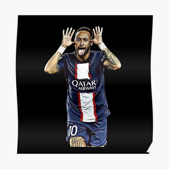 Discover Neymar Celebration - PSG Premium Matte Vertical Poster