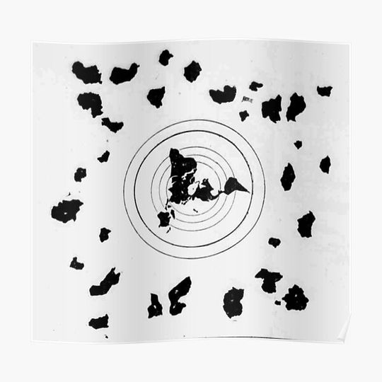 Discover Flat Earth Map : "Shingon Buddhist World Map" 9th Century Premium Matte Vertical Poster