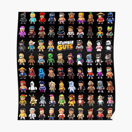 Discover Stumble Guys Character Set #3 Premium Matte Vertical Poster
