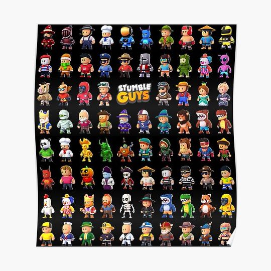 Discover Stumble Guys Character Set #1 Premium Matte Vertical Poster