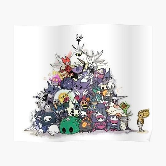 Discover Every hollow knight character Premium Matte Vertical Poster