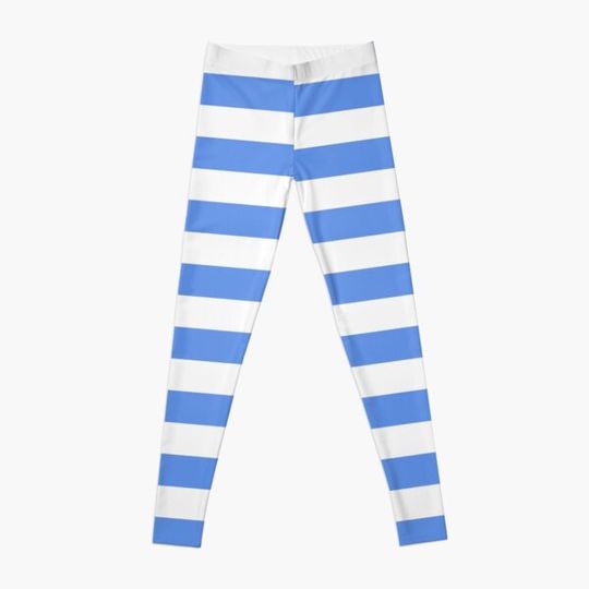Discover Light Blue and White Horizontal Stripes Leggings