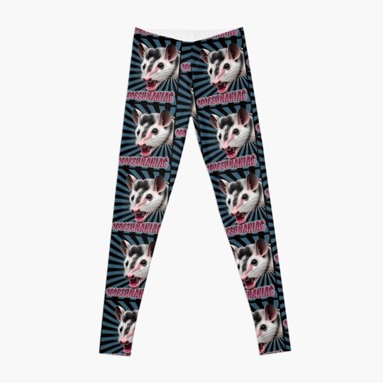 Discover Opossum Maniac Possum #3280 Leggings