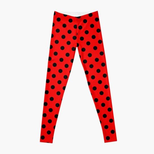 Discover Red and Black polka dots | Ladybug Pattern | Halloween Outfit Leggings