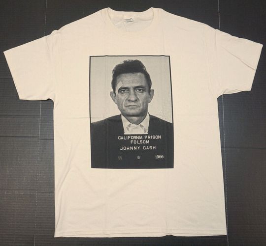 Discover Vintage JOHNNY CASH T-shirt, Distressed Mug Shot Tee