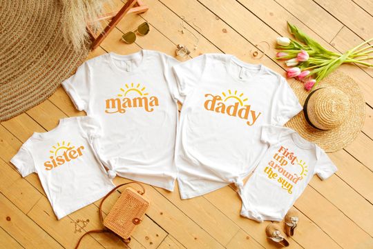 Discover First Trip Around The Sun Birthday Shirt, Mommy and Me Shirts