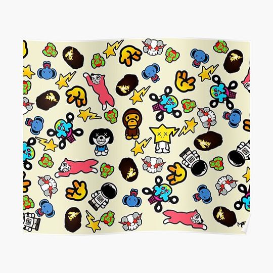Discover Bathing Ape Collage Premium Matte Vertical Poster