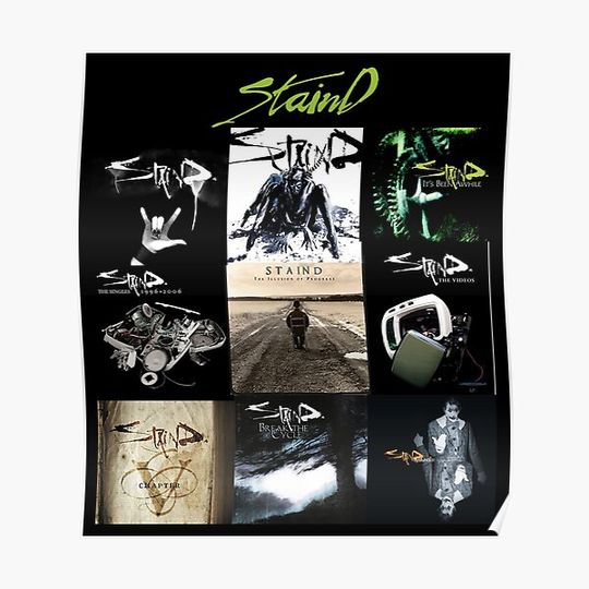 Discover Staind photo collage black and white Premium Matte Vertical Poster