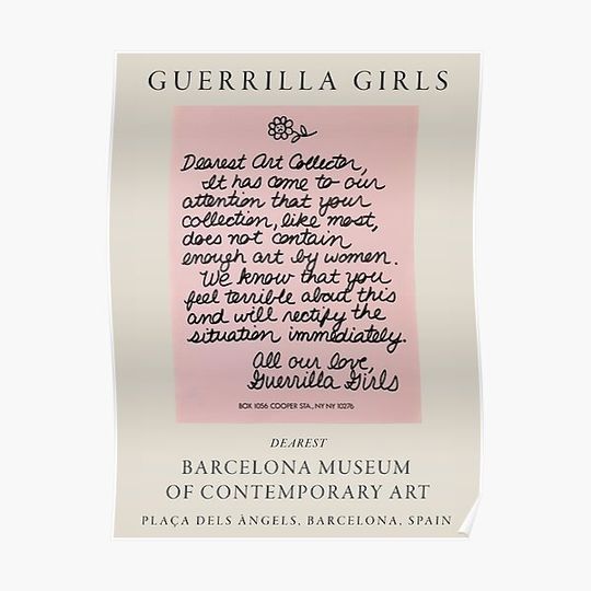 Discover Guerrilla Girls "Dearest" Barcelona Museum Poster Premium Matte Vertical Poster
