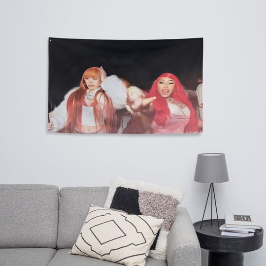 Discover Nicki x Ice Spice Tapestry, Icy Barb Flag, Ice Spice Munch tapestry
