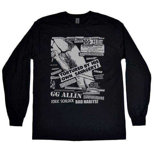 Discover GG Allin Toxic Schlock Mens Long Sleeve Shirt