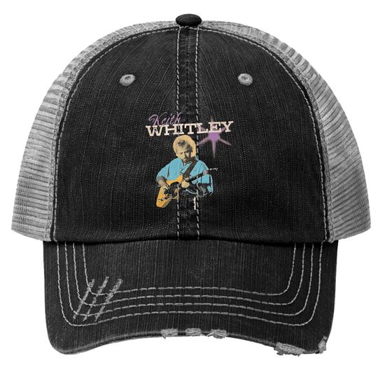 Discover Keith Whitley Purple Guitar Trucker Hats, American Country Music Keith Whitley Vintage Trucker Hats