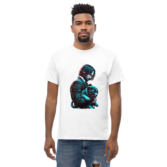 Discover John Wick Keanu Reeves holding puppy dog Tee T-shirt