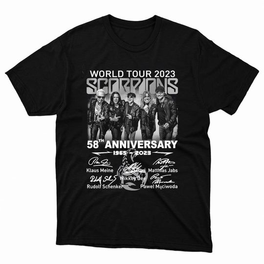 Discover 58TH ANNIVERSARY Scorpions world tour 2023 Shirt, Scorpions Shirt