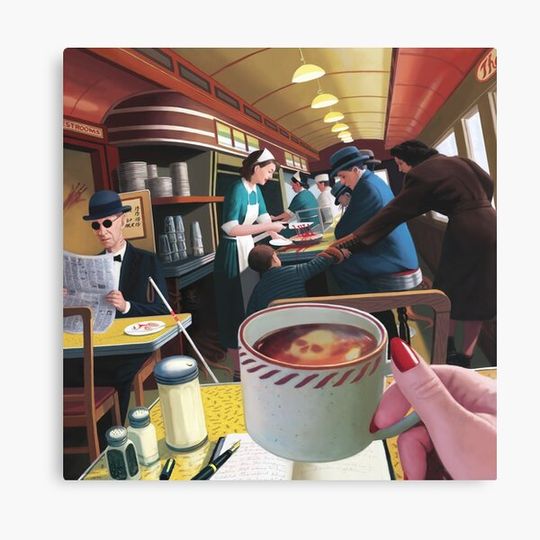 Discover Blue Plate Special by Jeff Lee Johnson Canvas