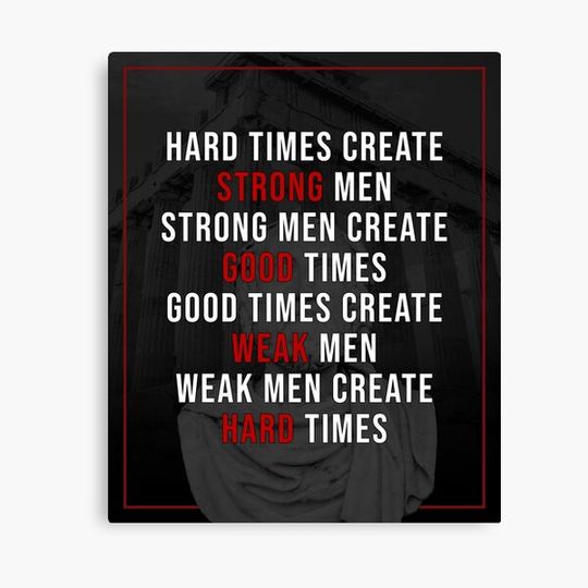 Discover Hard Times Create Strong Men | Motivational Quote Canvas