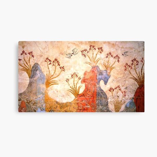 Discover Minoan Spring Fresco West Wall Swallows Scene Canvas