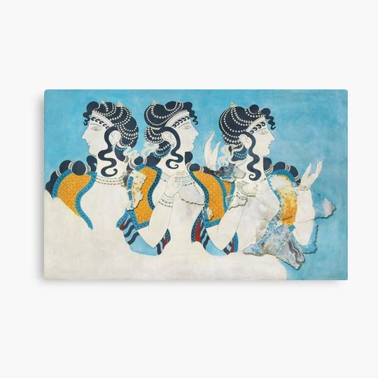 Discover Minoan Fresco Ladies in Blue Knossos Canvas