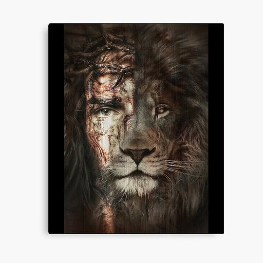 Discover Jesus and lion Christian Gifts Canvas