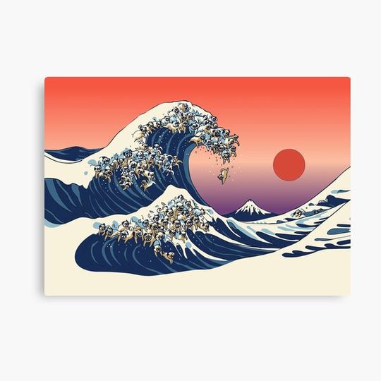 Discover The Great Wave of Pug Canvas