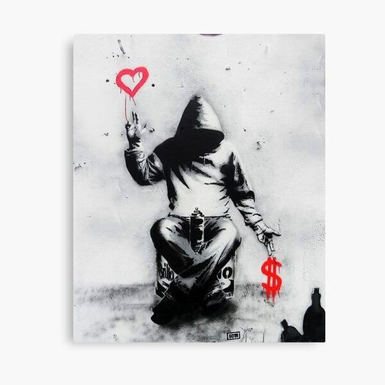 Discover Banksy Love Over Money Iconic Street Art Canvas