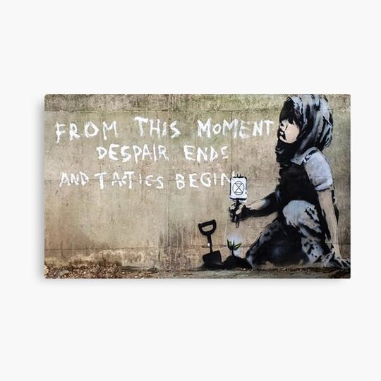 Discover Banksy - Despair Ends And Tactics Begin Canvas