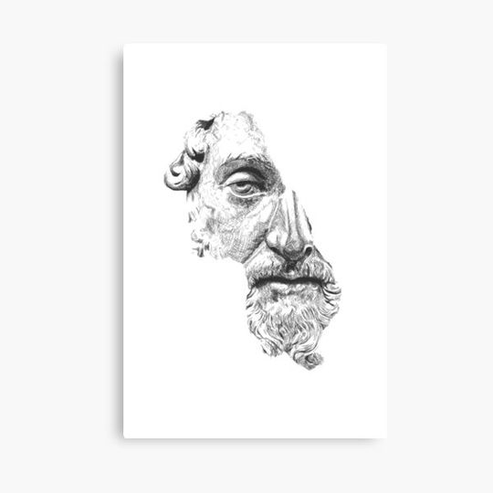 Discover MARCUS AURELIUS ANTONINUS AUGUSTUS / black and white Canvas