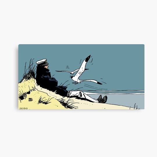 Discover Corto Maltese on the shore Canvas