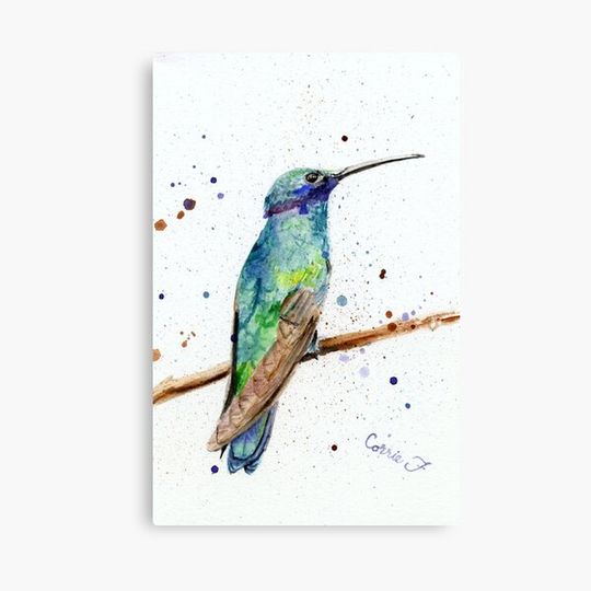 Discover Watercolor Hummingbird Painting - "Hummingbird Paradise" Canvas