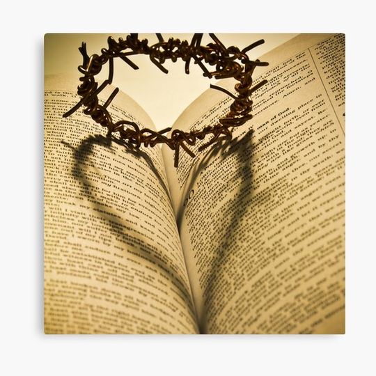 Discover Crown Of Thorns with Open Bible Canvas