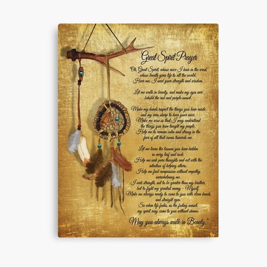 Discover Native American Great spirit Prayer Canvas
