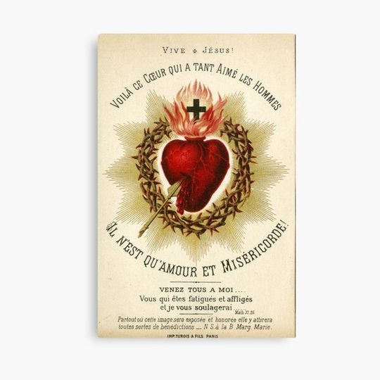 Discover Sacred Heart Of Jesus 1880 - Auguste Martin Canvas