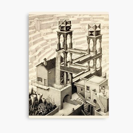 Discover M.C. Escher - Waterfall, 1961 Canvas