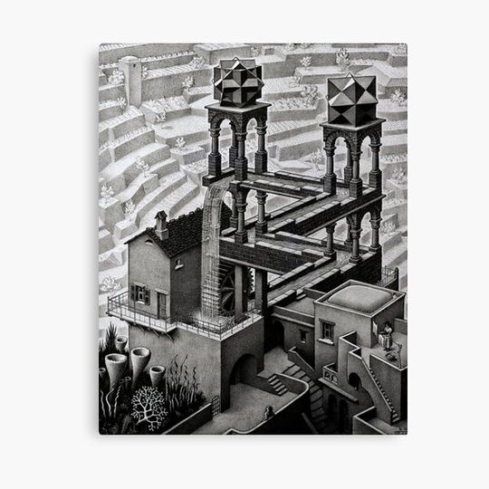 Discover Waterfall, by M.C. Escher Canvas