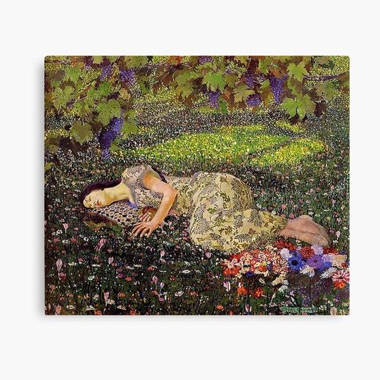 Discover Dreaming of Pomegranates - Felice Casorati Canvas